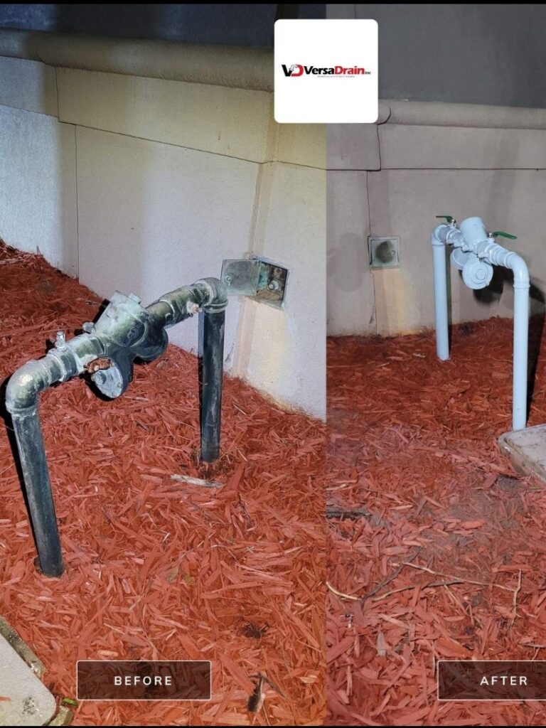 Backflow repair before and after