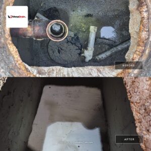 Grease Trap Epoxy before and after
